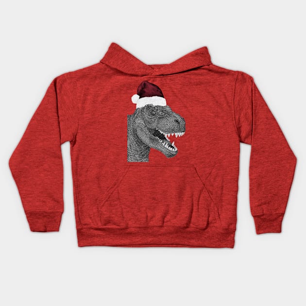 Santa-saurus Rex Kids Hoodie by ECMazur